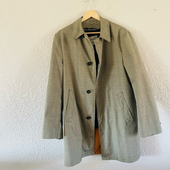 Vintage Micro Plaid All Weather Coat - Picture 1 of 14